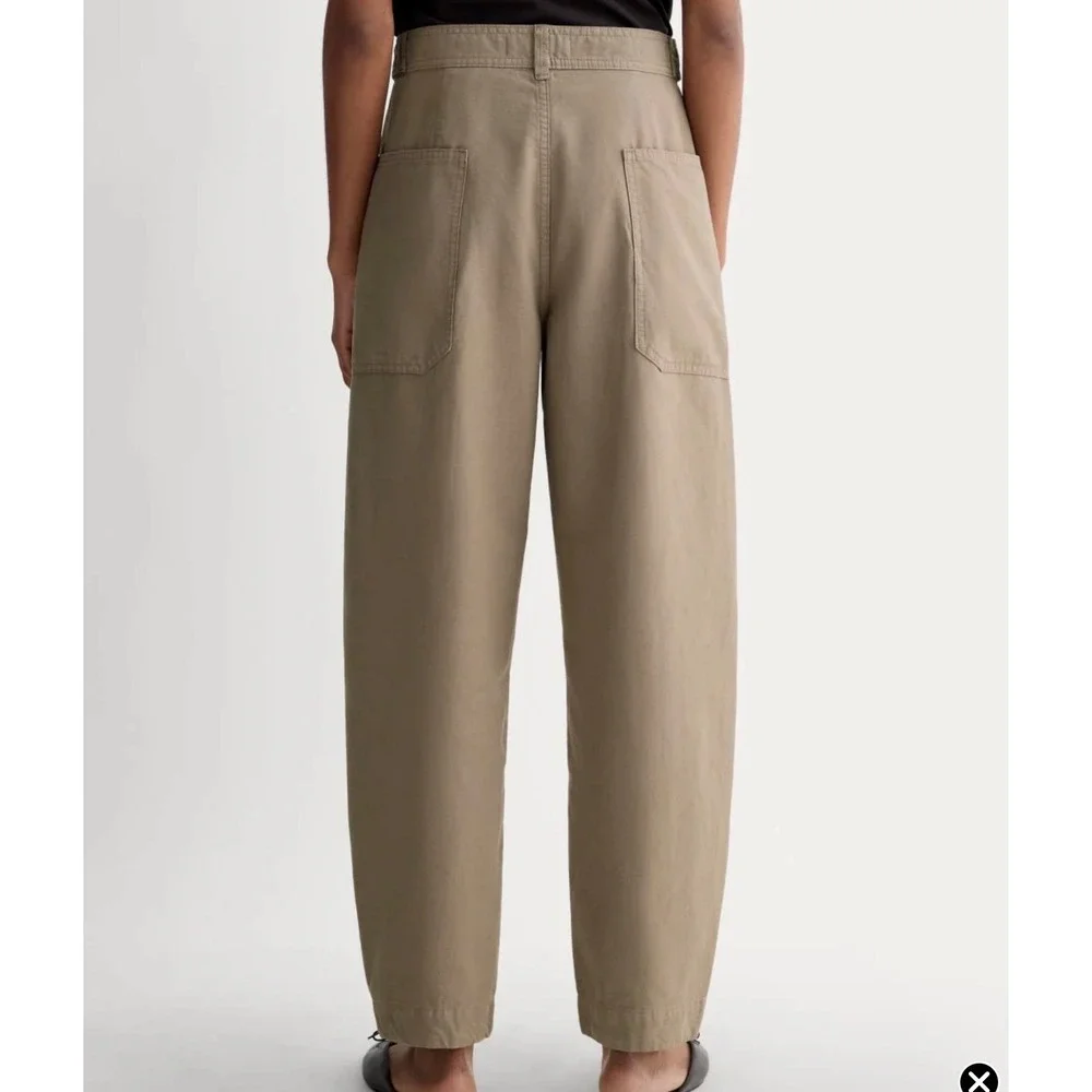 Everlane‎ Fatigue Barrel Pant Brown Organic Cotton Linen High Rise Size 6